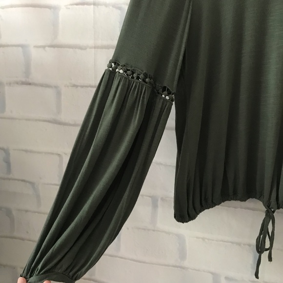 Chelsea & Violet | olive green peasant top - Picture 6 of 6
